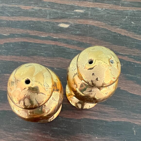 Vintage Holley Ross Weeping 22K Gold Salt & Pepper Shakers - Picture 4 of 4